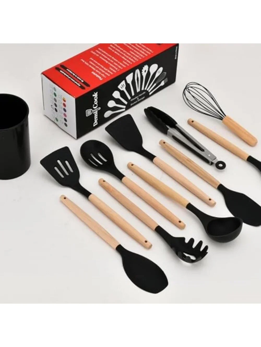 12-Piece BPA-Free Silicone Cooking Utensils Set - Heat Resistant & Non-Stick